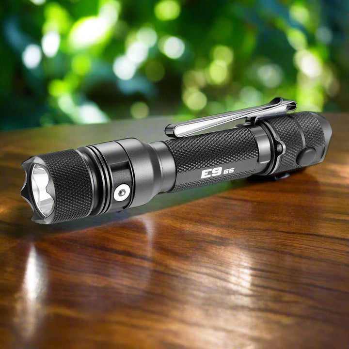 E9 GEN5 Long Throw- 3,000 Lumen Tactical EDC Flashlight - Powertac