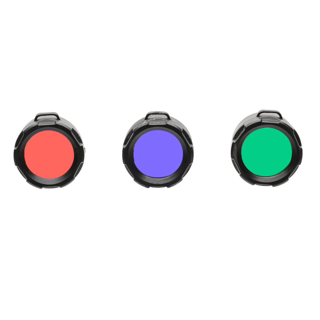 37mm Filter Cover Kit - Fits Powertac Warrior & Hero Color Flashlight Filter - Powertac