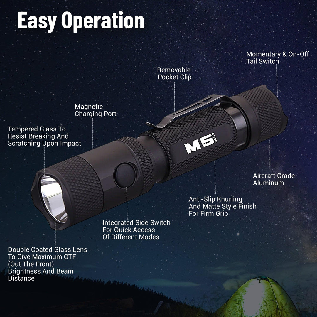 M5 Gen3 - 2,030 Lumen EDC Flashlight - Powertac