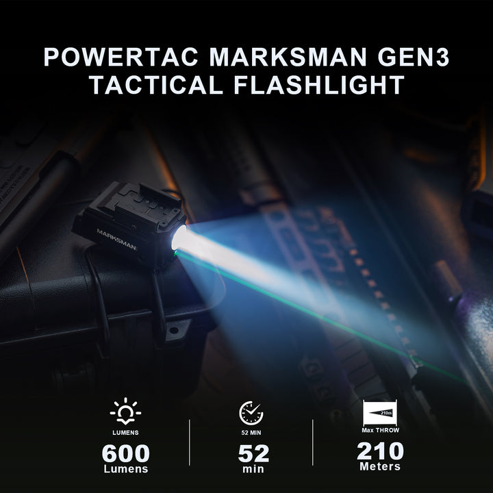 Marksman Gen 3 600 Lumen Tactical PL Light with Green Laser-In Stock Now!! New!