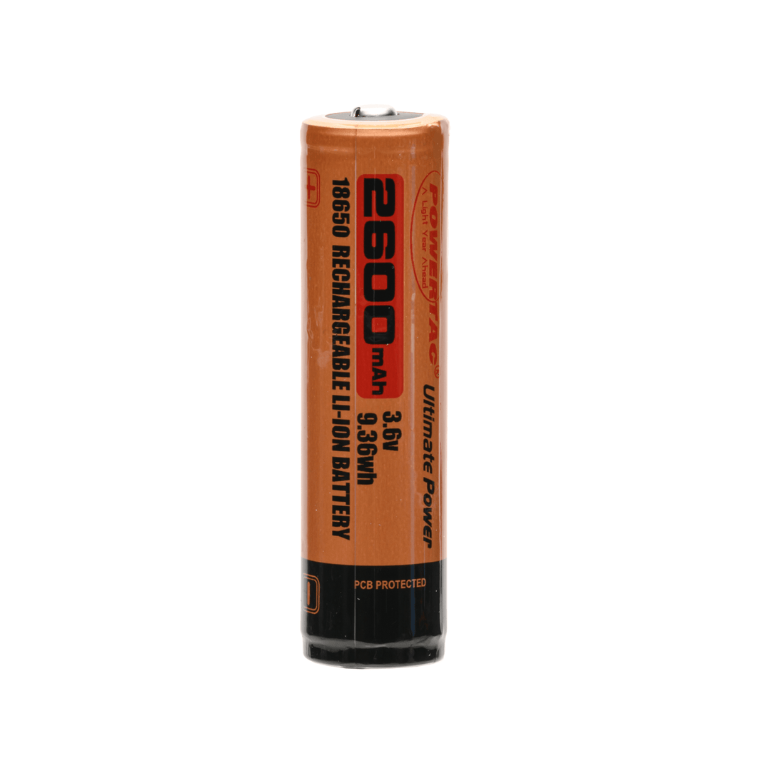 2600 mAh Lithium-ion 18650 Rechargeable Battery - Powertac