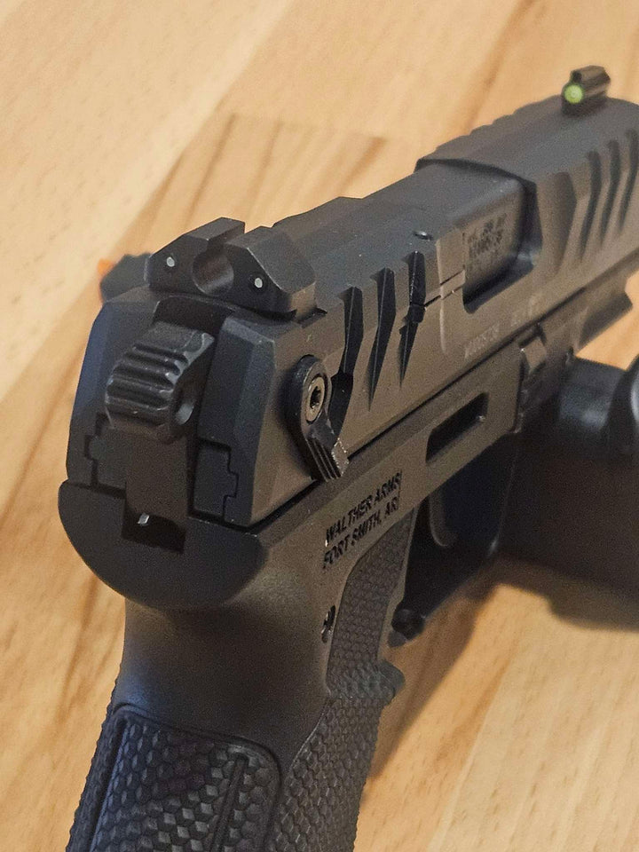 Mark Mini Pistol Light w/ NFA Tritium Night Sights Bundle w/ Chartreuse Inserts for Glock streamline and Walther PD380