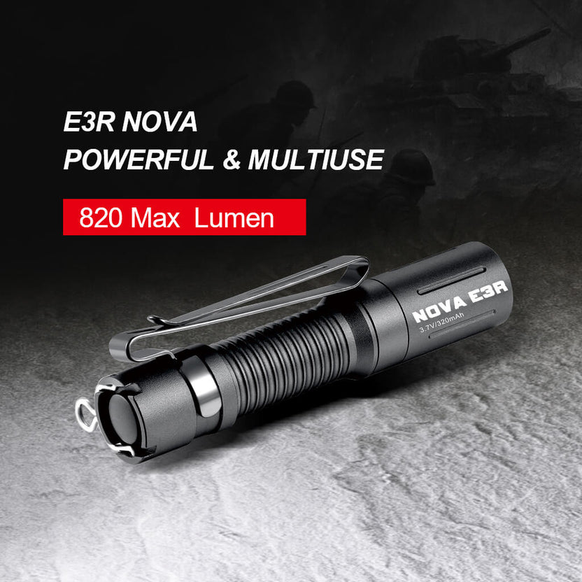 Compact PowerTac E3R Nova rechargeable flashlight
