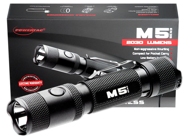 M5 Gen3 + Battery Power Bundle - 2,030 Lumen EDC Flashlight with Spare Battery