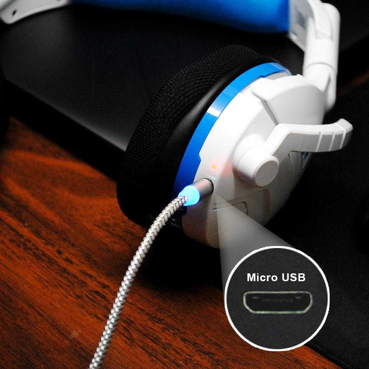 Magnetic USB Charging Cable, 3 in 1 Nylon Cord, Compatible with Micro USB, Type C, and Apple Products - Powertac