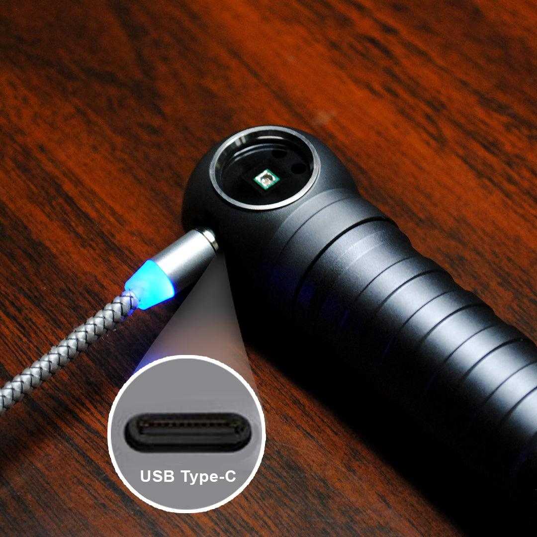 Magnetic USB Charging Cable, 3 in 1 Nylon Cord, Compatible with Micro USB, Type C, and Apple Products - Powertac