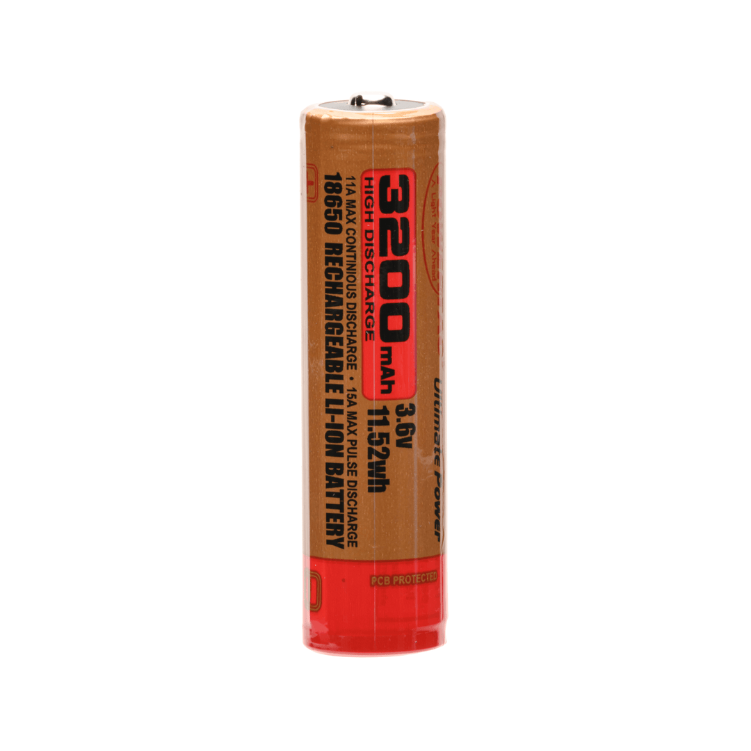 3200 mAh Li-Ion High Discharge 18650 Rechargeable Battery - Powertac