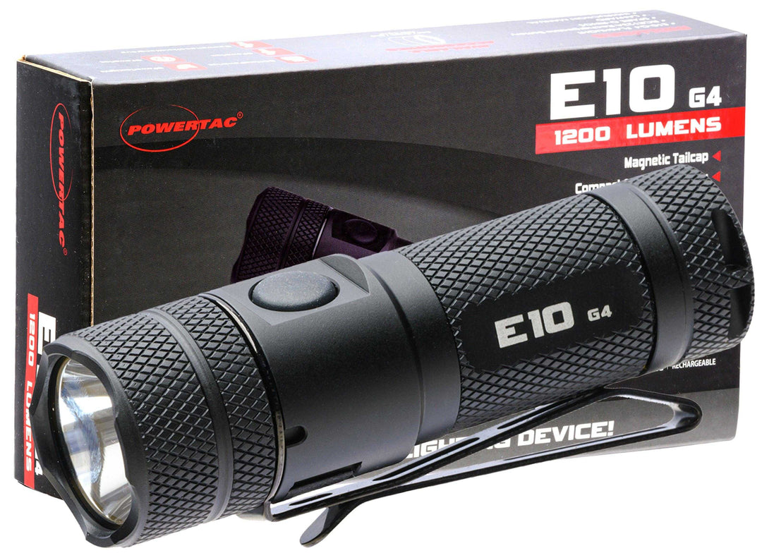 E10-G4 1,200 Lumen Magnetic Tail Cap EDC Flashlight - Powertac