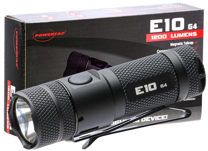 E10-G4 1,200 Lumen Magnetic Tail Cap EDC Flashlight - Powertac