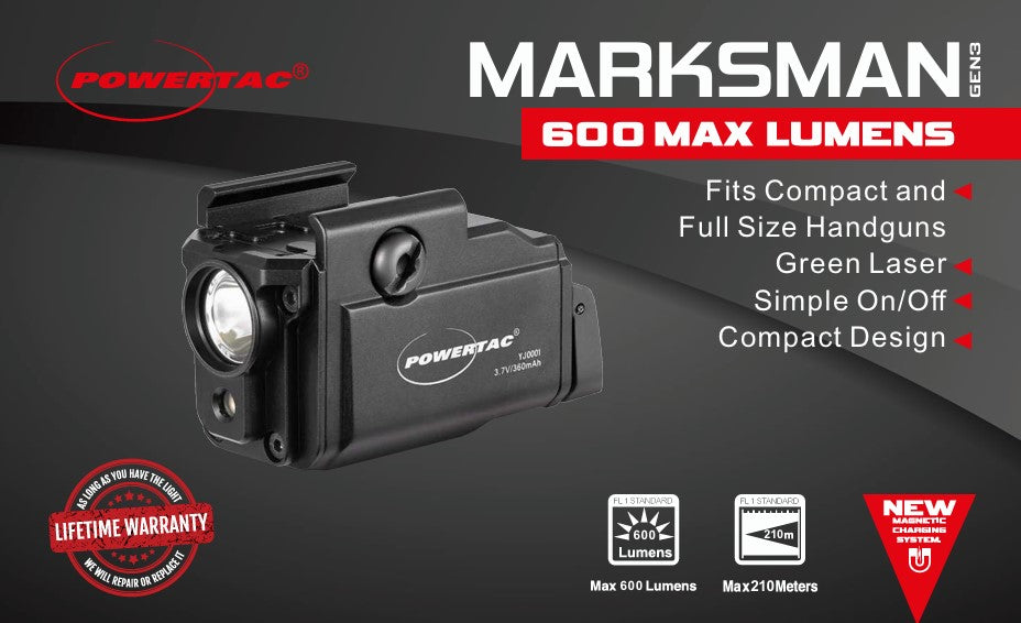 Marksman Gen 3 600 Lumen Tactical PL Light with Green Laser-Preorder Now ETA 12-9-25