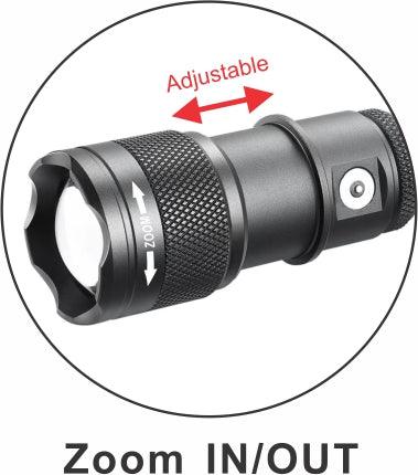adjustable beam rechargeable flashlight FlexBeam- 1200 Lumen Adjustable Beam Flashlight
