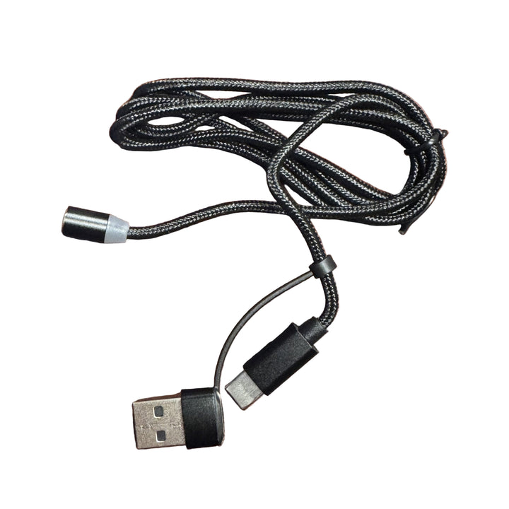 Magnetic Charging Cable w/ Both USB-A and USC-C Connectors