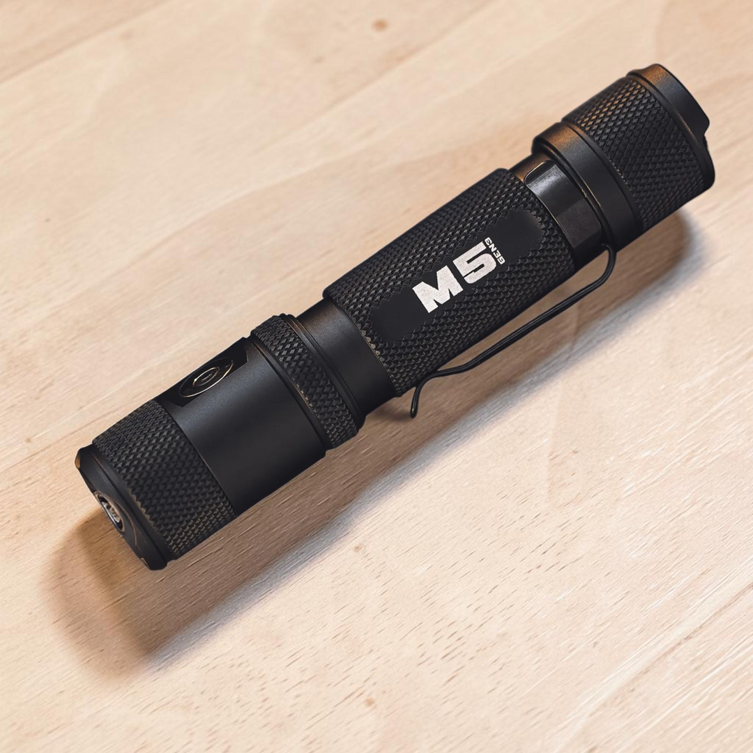 Powertac M5 Gen3 Tactical EDC Flashlight | 2030LM Super Bright | Auto-Magnetic Charge | IPX8 Waterproof &amp; 2M Drop Resistant | 1-Inch Picatinny Mount Compatible