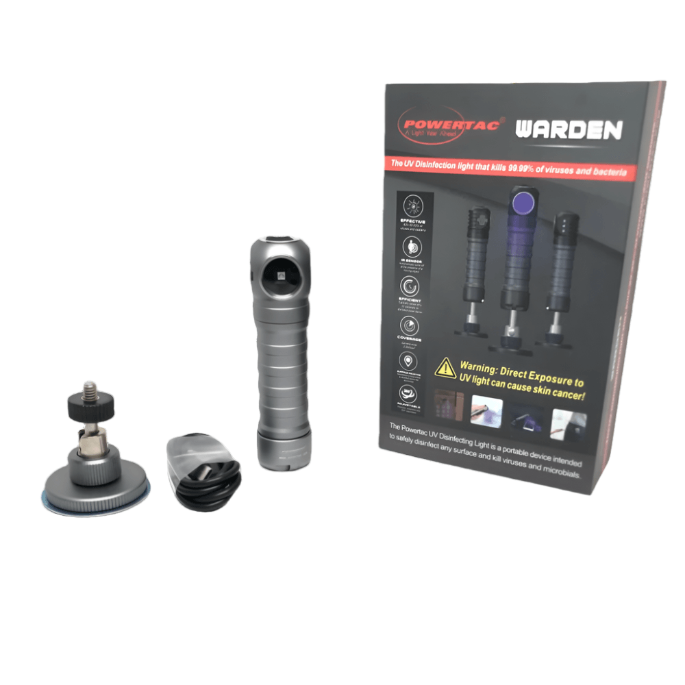Warden - Portable UV Sanitizing Flashlight (275nm Wavelength) - Powertac
